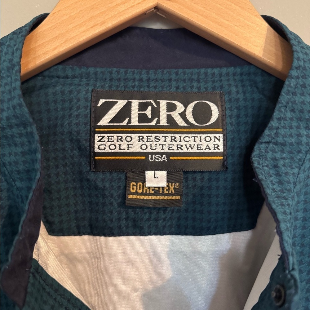 Vintage Zero Restriction Jacket Mens Small Green Gore Tex Windbreaker Golf 90s - Picture 3 of 11